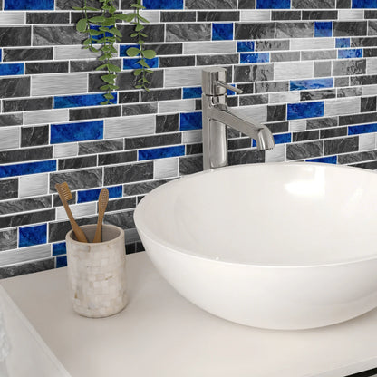 1/12PCS Classic Black and White Mosaic Splicing Wall Stickers Living Room Kitchen Waterproof Self Adhesive PVC Tile Stickers