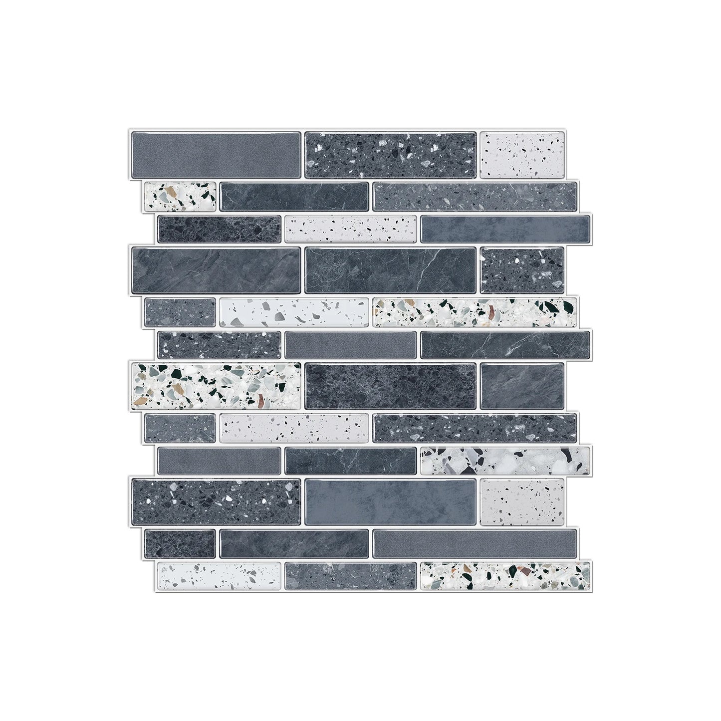 1/12PCS Classic Black and White Mosaic Splicing Wall Stickers Living Room Kitchen Waterproof Self Adhesive PVC Tile Stickers