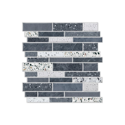 1/12PCS Classic Black and White Mosaic Splicing Wall Stickers Living Room Kitchen Waterproof Self Adhesive PVC Tile Stickers