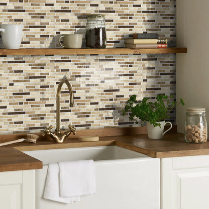 1/12PCS Classic Black and White Mosaic Splicing Wall Stickers Living Room Kitchen Waterproof Self Adhesive PVC Tile Stickers