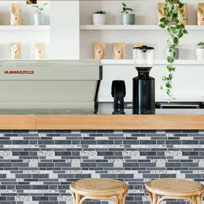 1/12PCS Classic Black and White Mosaic Splicing Wall Stickers Living Room Kitchen Waterproof Self Adhesive PVC Tile Stickers