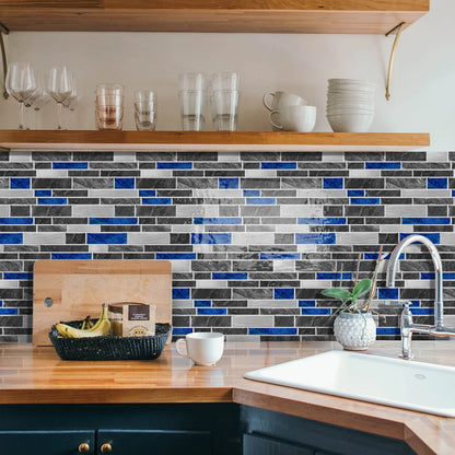 1/12PCS Classic Black and White Mosaic Splicing Wall Stickers Living Room Kitchen Waterproof Self Adhesive PVC Tile Stickers