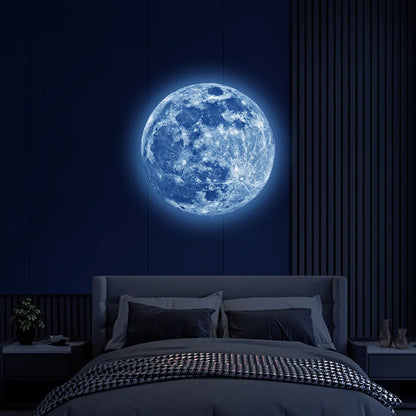 3D Luminous Moon Wall Sticker Glow In The Dark Fluorescent Sticker PVC Home Kids Room Decals Wall Decor Wallpaper - Serene Nest