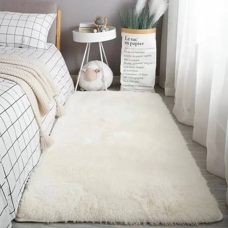 VIKAMA Silk Wool Rugs Women's Room Rug Floor Mats Room Carpet Bedroom Foot Bed Sleeping Room Rugs Mats In The Bedroom - Serene Nest