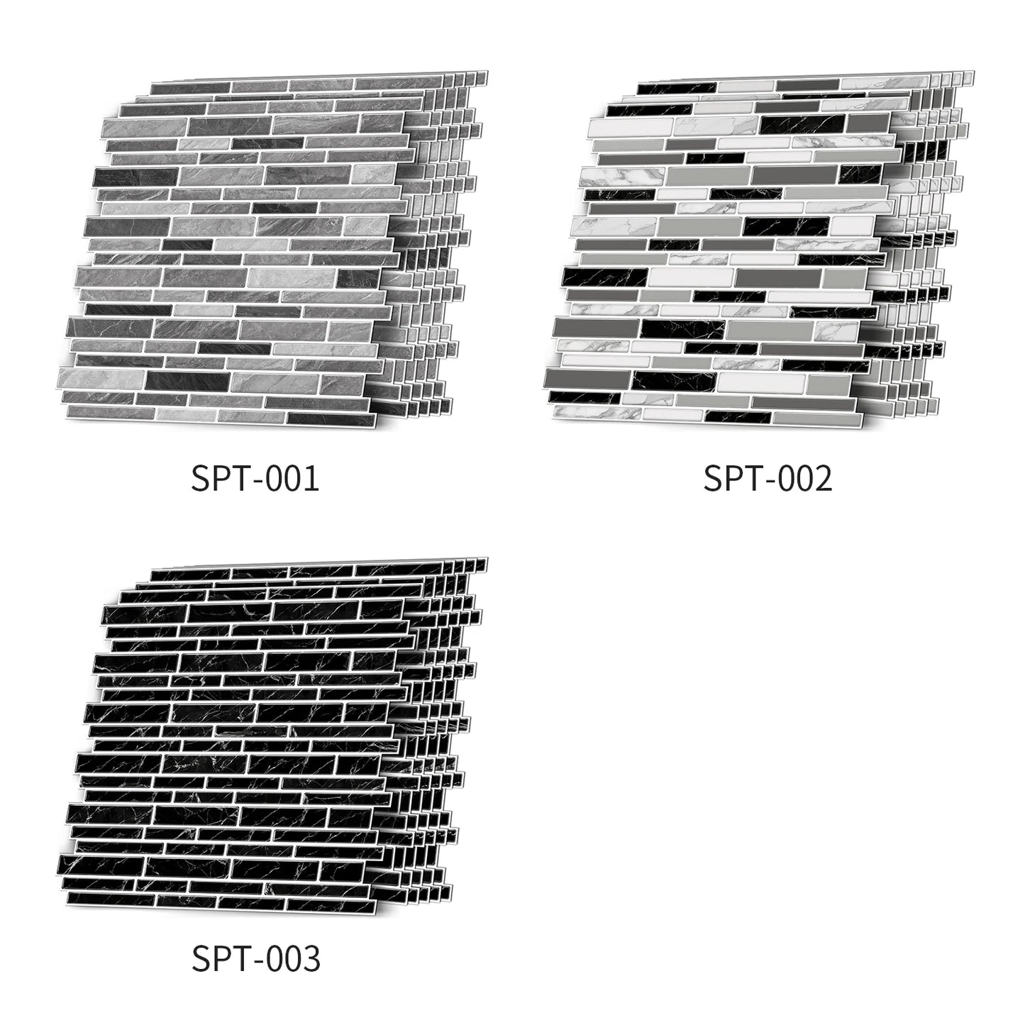 1/12PCS Classic Black and White Mosaic Splicing Wall Stickers Living Room Kitchen Waterproof Self Adhesive PVC Tile Stickers