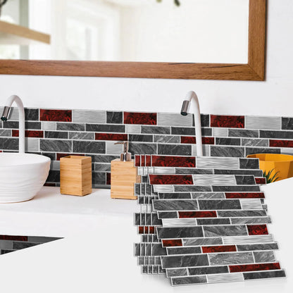 1/12PCS Classic Black and White Mosaic Splicing Wall Stickers Living Room Kitchen Waterproof Self Adhesive PVC Tile Stickers