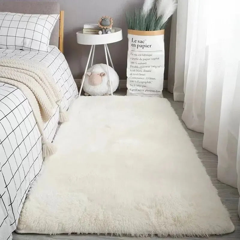 VIKAMA Silk Wool Rugs Women's Room Rug Floor Mats Room Carpet Bedroom Foot Bed Sleeping Room Rugs Mats In The Bedroom - Serene Nest