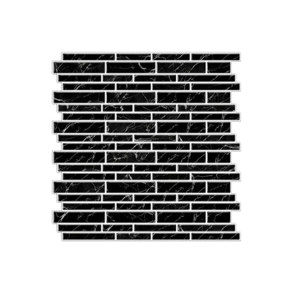 1/12PCS Classic Black and White Mosaic Splicing Wall Stickers Living Room Kitchen Waterproof Self Adhesive PVC Tile Stickers