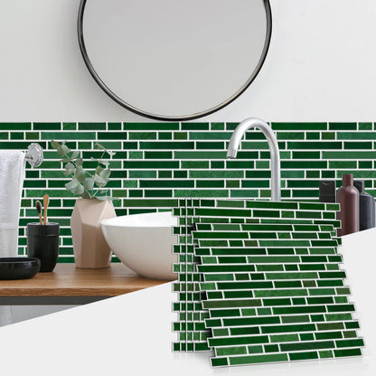 1/12PCS Classic Black and White Mosaic Splicing Wall Stickers Living Room Kitchen Waterproof Self Adhesive PVC Tile Stickers