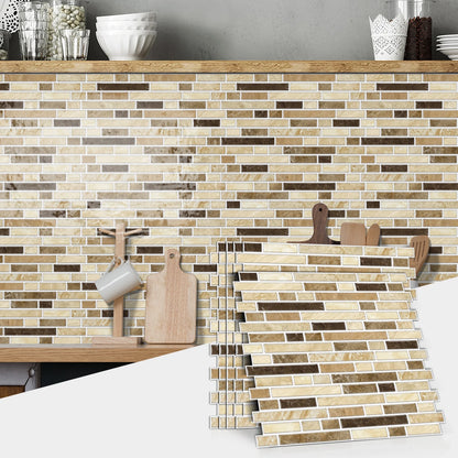 1/12PCS Classic Black and White Mosaic Splicing Wall Stickers Living Room Kitchen Waterproof Self Adhesive PVC Tile Stickers
