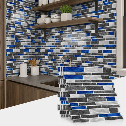 1/12PCS Classic Black and White Mosaic Splicing Wall Stickers Living Room Kitchen Waterproof Self Adhesive PVC Tile Stickers