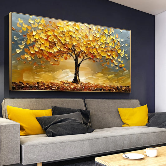 Abstract Golden Tree Poster - Serene Nest