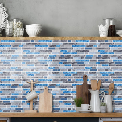 1/12PCS Classic Black and White Mosaic Splicing Wall Stickers Living Room Kitchen Waterproof Self Adhesive PVC Tile Stickers